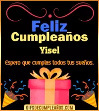 GIF Mensaje de cumpleaños Yisel